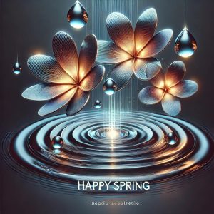 Miniaturka jingla reklamowego 'Happy Spring' – nowoczesna i elegancka grafika z futurystycznymi kwiatami, symbolizująca świeżość i energię wiosny.